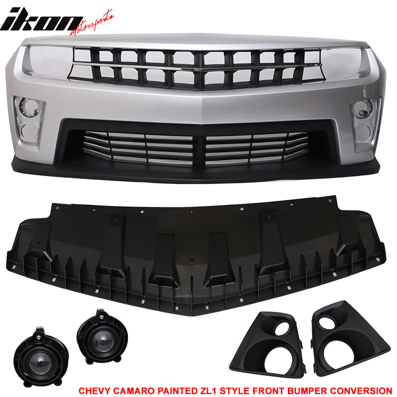 Fits 10-13 Camaro ZL1 Front Bumper Cover Painted Switchblade Silver Metallic