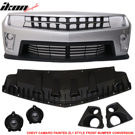 Fits 10-13 Camaro ZL1 Front Bumper Cover Painted Switchblade Silver Metallic