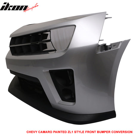 Fits 10-13 Camaro ZL1 Front Bumper Cover Painted Switchblade Silver Metallic
