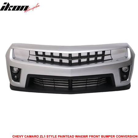 Fits 10-13 Camaro ZL1 Front Bumper Cover Painted Switchblade Silver Metallic
