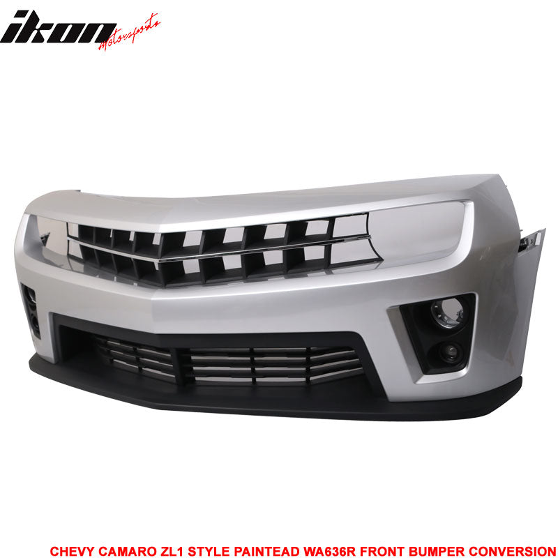Fits 10-13 Camaro ZL1 Front Bumper Cover Painted Switchblade Silver Metallic