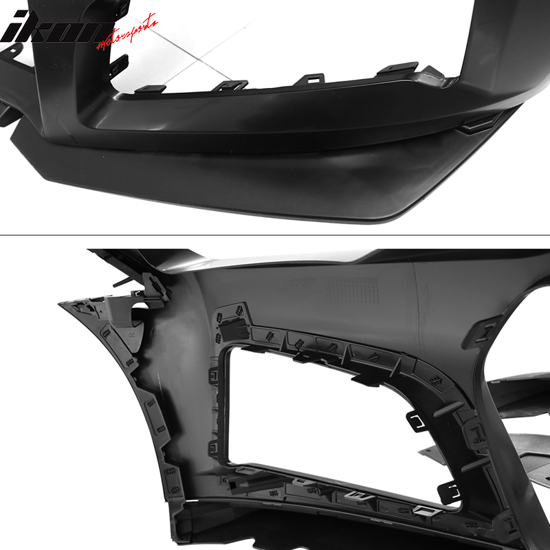 Fit 14-15 Chevy Camaro ZL1 Style PP Front Bumper Cover Black Headlight Fog Light