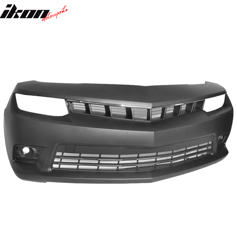 IKON MOTORSPORTS Front Bumper Compatible with 2014-2015 Chevy Camaro, SS Style Bumper Cover with Grille Undertray, fog Lights, DRL Headlights with Turn Signal Lamps
