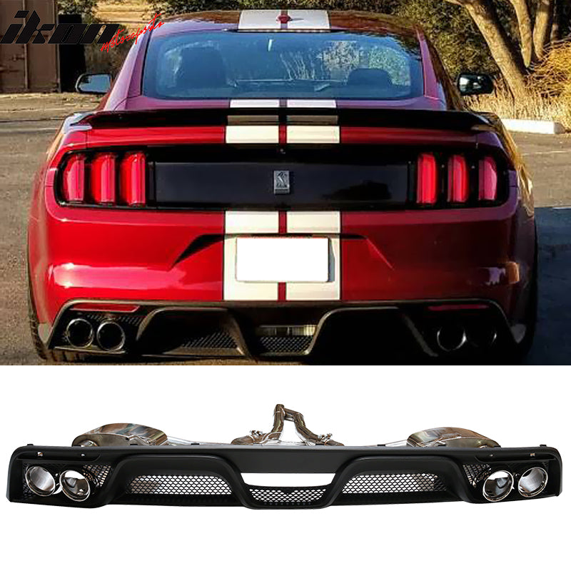 2015-2017 Ford Mustang GT-350 Style Rear Diffuser W/ Dual Catback Tips