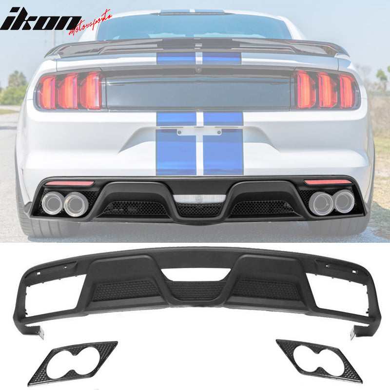 2015-2017 Ford Mustang GT350 Style Rear Bumper Diffuser Kit PP