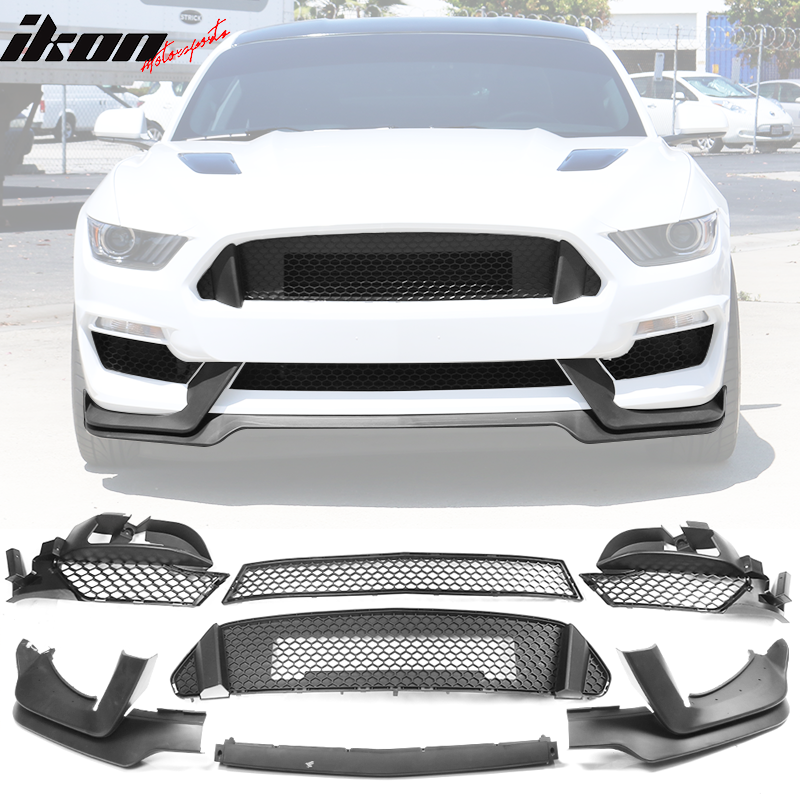 2015-2017 Ford Mustang Front Lip Grille Fog Light Cover PP