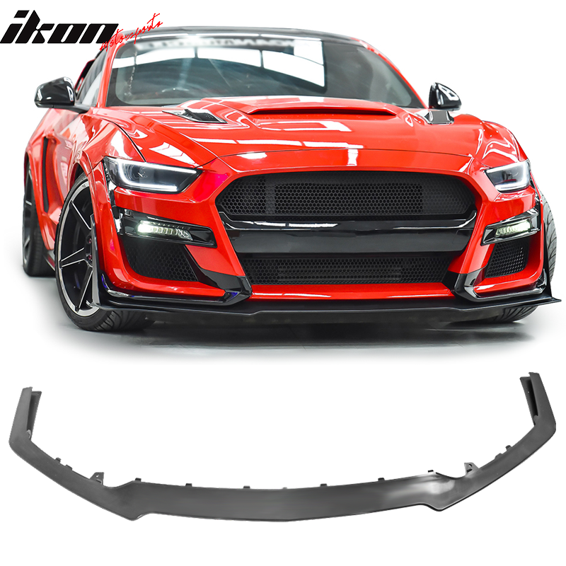 2015-2017 Ford Mustang GT500 Style Unpainted Black Front Bumper Lip PP