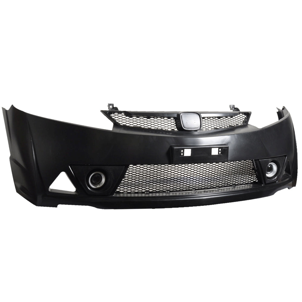 IKON MOTORSPORTS, Front Bumper Cover Compatible With 2006-2011 Honda Civic, 4 Door Sedan, PP Added On Bodykit