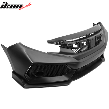 Fits 16-21 Honda Civic 10th Gen V2 Style Front Bumper Cover Conversion Kits PP