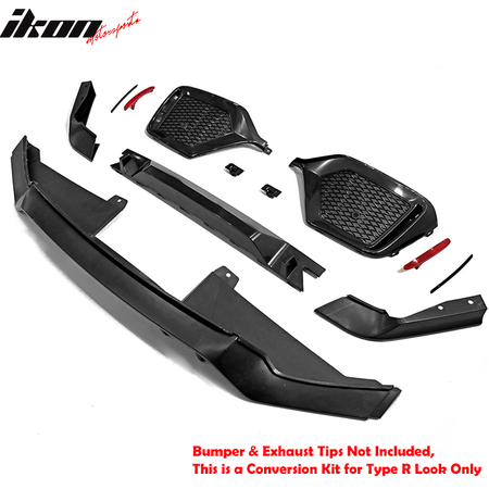 Fits 17-21 Honda Civic Hatchback Type R Rear Bumper Garnish Conversion Kit - PP