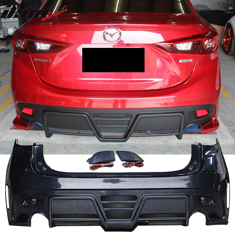 2014-2016 Mazda 3 Sedan KS Style Rear Bumper Conversion W/ LED Lights