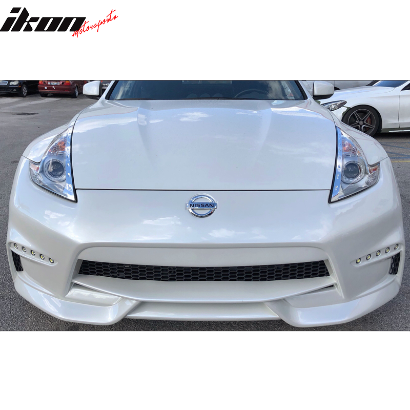 Fits 09-20 Nissan 370Z NS Style Front + Rear Bumper Cover Unpainted Black PP