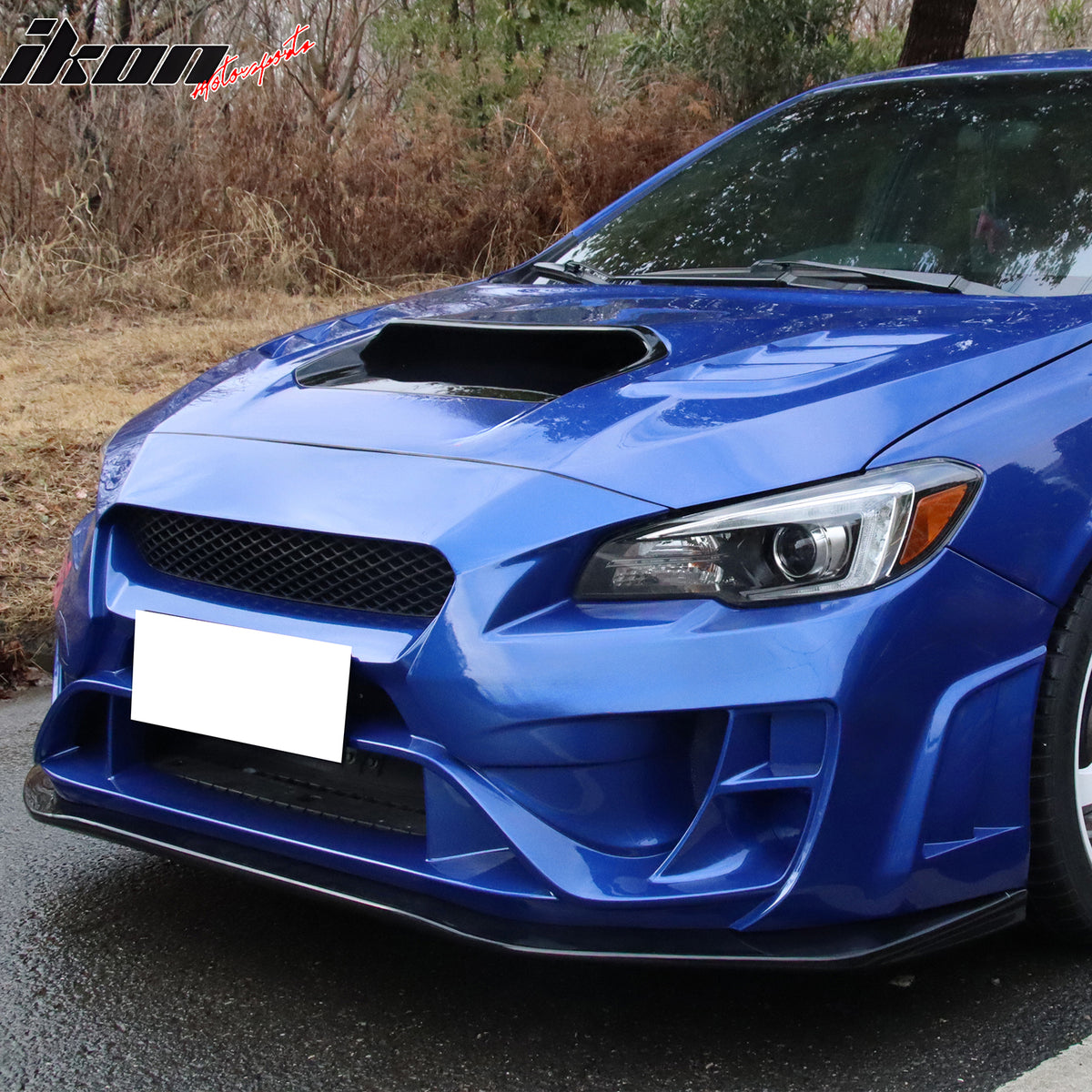 IKON MOTORSPORTS Front Bumper Cover with Lip, Compatible with 2015-2021 Subaru WRX/WRX STI, Varis Style Unpainted Black PP Polypropylene Replacement Bumper Conversion Bodykit