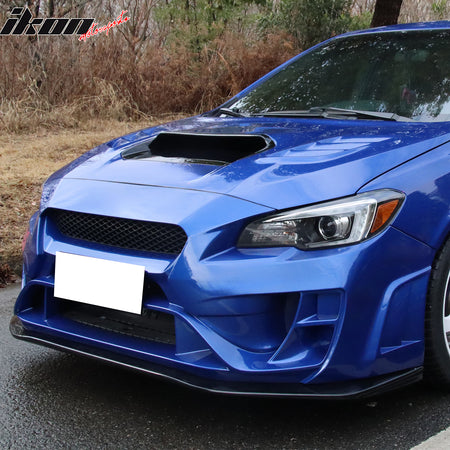 IKON MOTORSPORTS Front Bumper Cover with Lip, Compatible with 2015-2021 Subaru WRX/WRX STI, Varis Style Unpainted Black PP Polypropylene Replacement Bumper Conversion Bodykit
