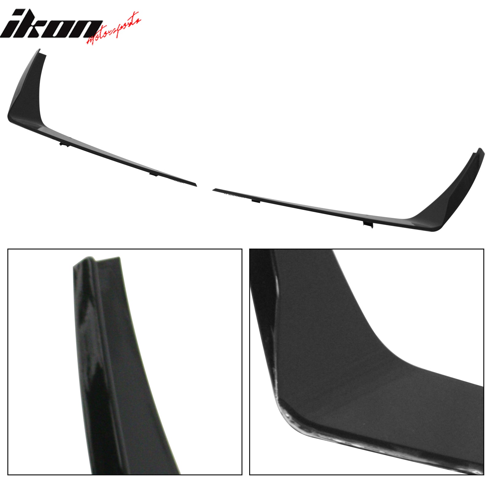 Fits 14-24 Camaro ZL1 Style Front Bumper Side Splitter Canards ABS Gloss Black