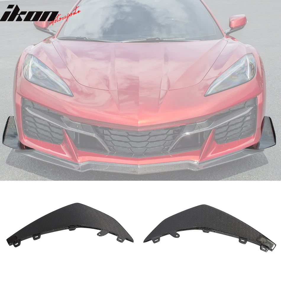 2023-2025 Chevrolet Corvette C8 Z06 Front Bumper Canards Carbon Fiber