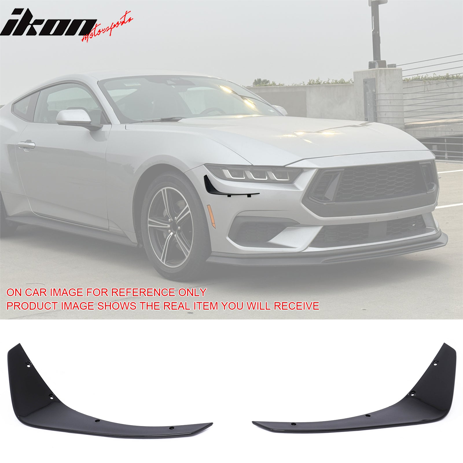 Fits 24-26 Ford Mustang Ecoboost IKON Style Front Bumper Canards PP
