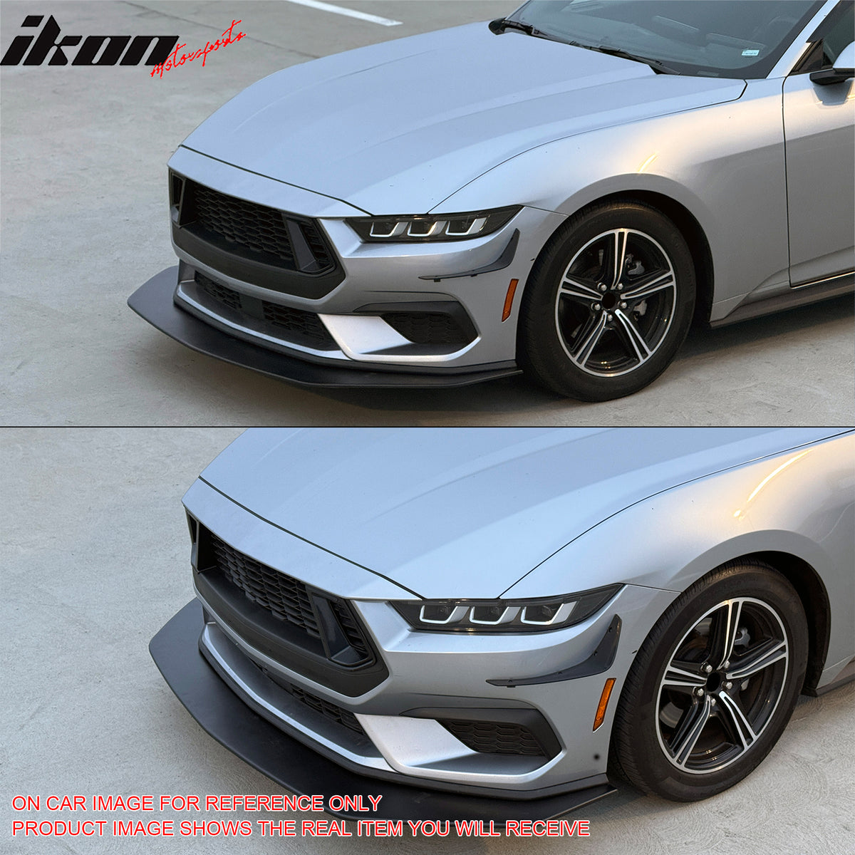 Fits 24-26 Ford Mustang Ecoboost IKON Style Front Bumper Canards PP