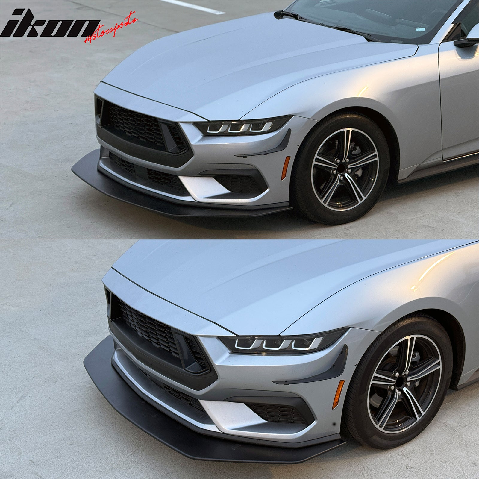 Fits 24-26 Ford Mustang Ecoboost IKON Style Front Bumper Canards PP