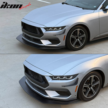 Fits 24-26 Ford Mustang Ecoboost IKON Style Front Bumper Canards PP