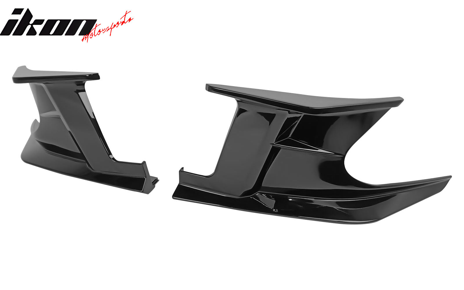 Fits 19-25 Toyota Corolla 5DR Front Bumper Canards Gloss Black ABS Side Spoiler