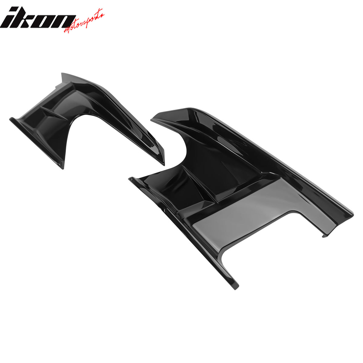 Fits 19-26 Toyota Corolla 5DR Front Bumper Canards Gloss Black ABS Side Spoiler