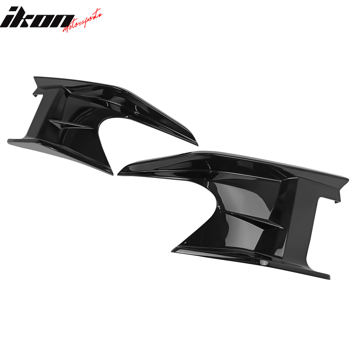 Fits 19-26 Toyota Corolla 5DR Front Bumper Canards Gloss Black ABS Side Spoiler