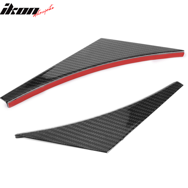 Universal Front Bumper Lip Canards Splitters Fin 4Pc V2 Style - Carbon Fiber