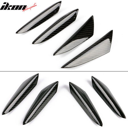 Universal Carbon Fiber Front Bumper Fin Canards Splitters V3 Style 4Pc Set