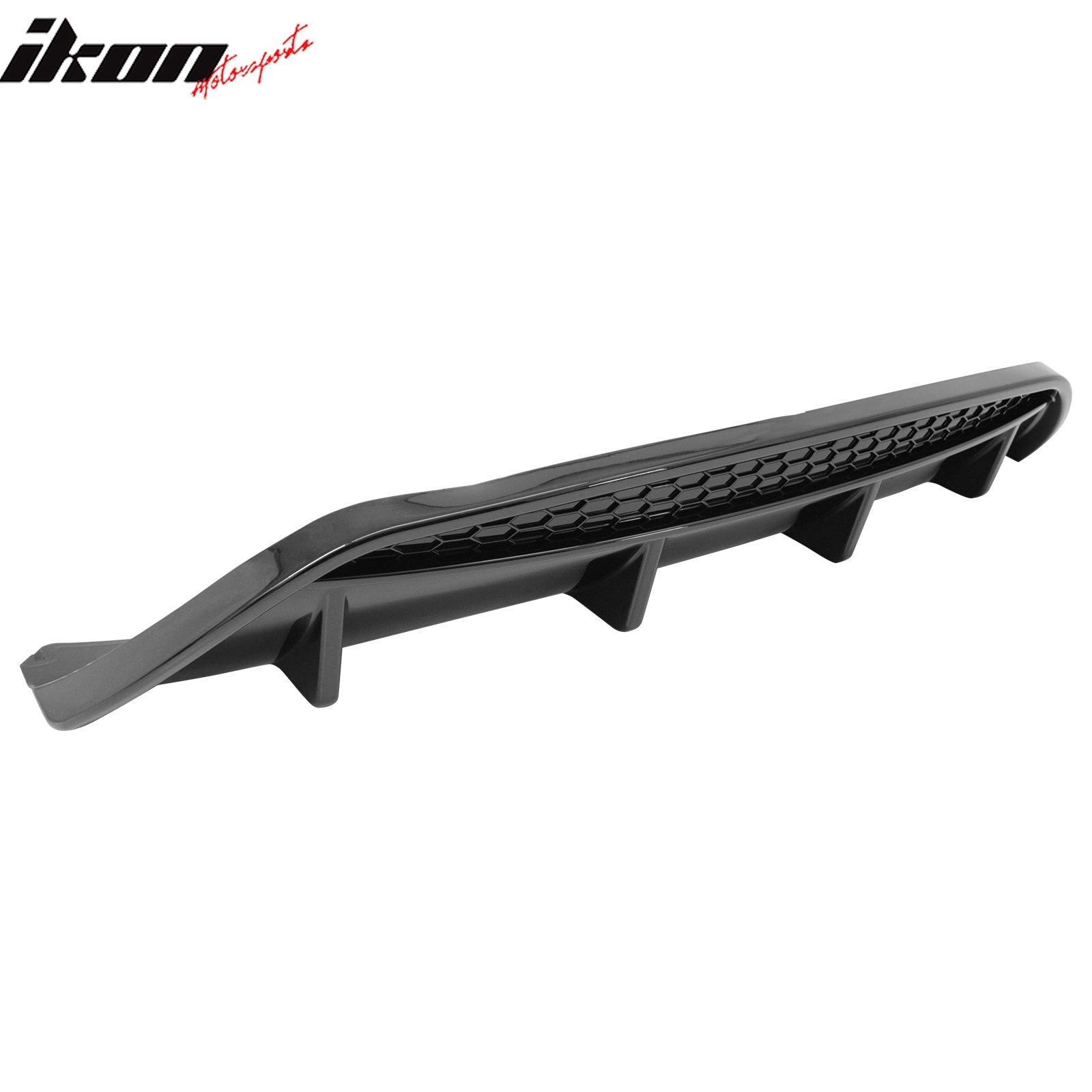 Fits 17-26 Alfa Romeo Stelvio Gloss Black V Style Rear Bumper Diffuser Guard ABS