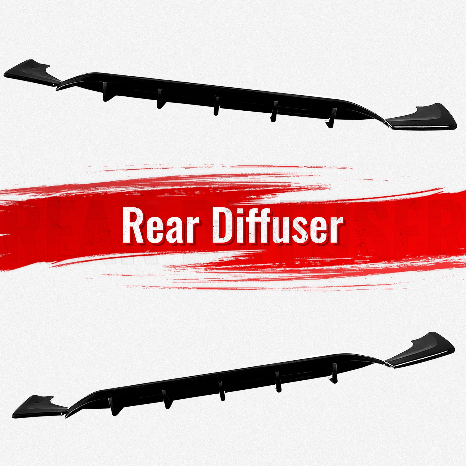 Fits 23-26 Alfa Romeo Tonale IKON Style Rear Bumper Diffuser 3PC Gloss Black ABS
