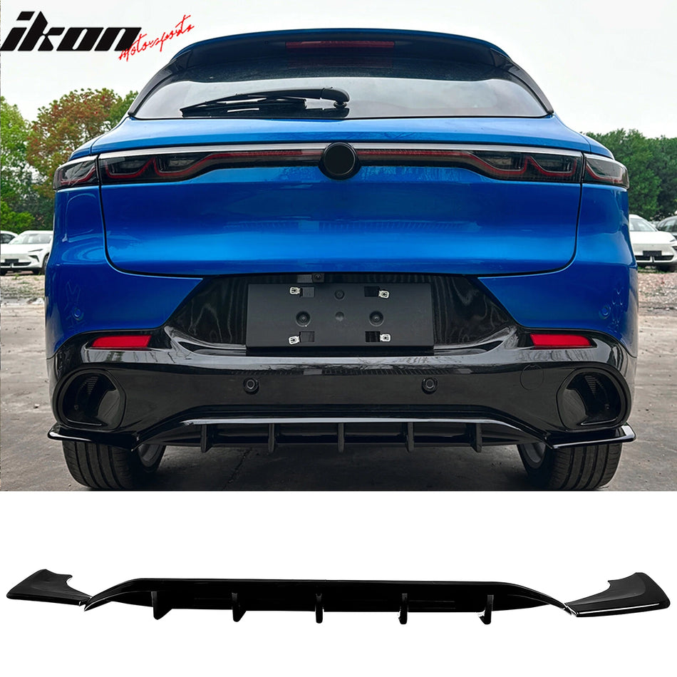 2023-2026 Alfa Romeo Tonale IKON Style Rear Bumper Diffuser 3PCS Gloss Black ABS