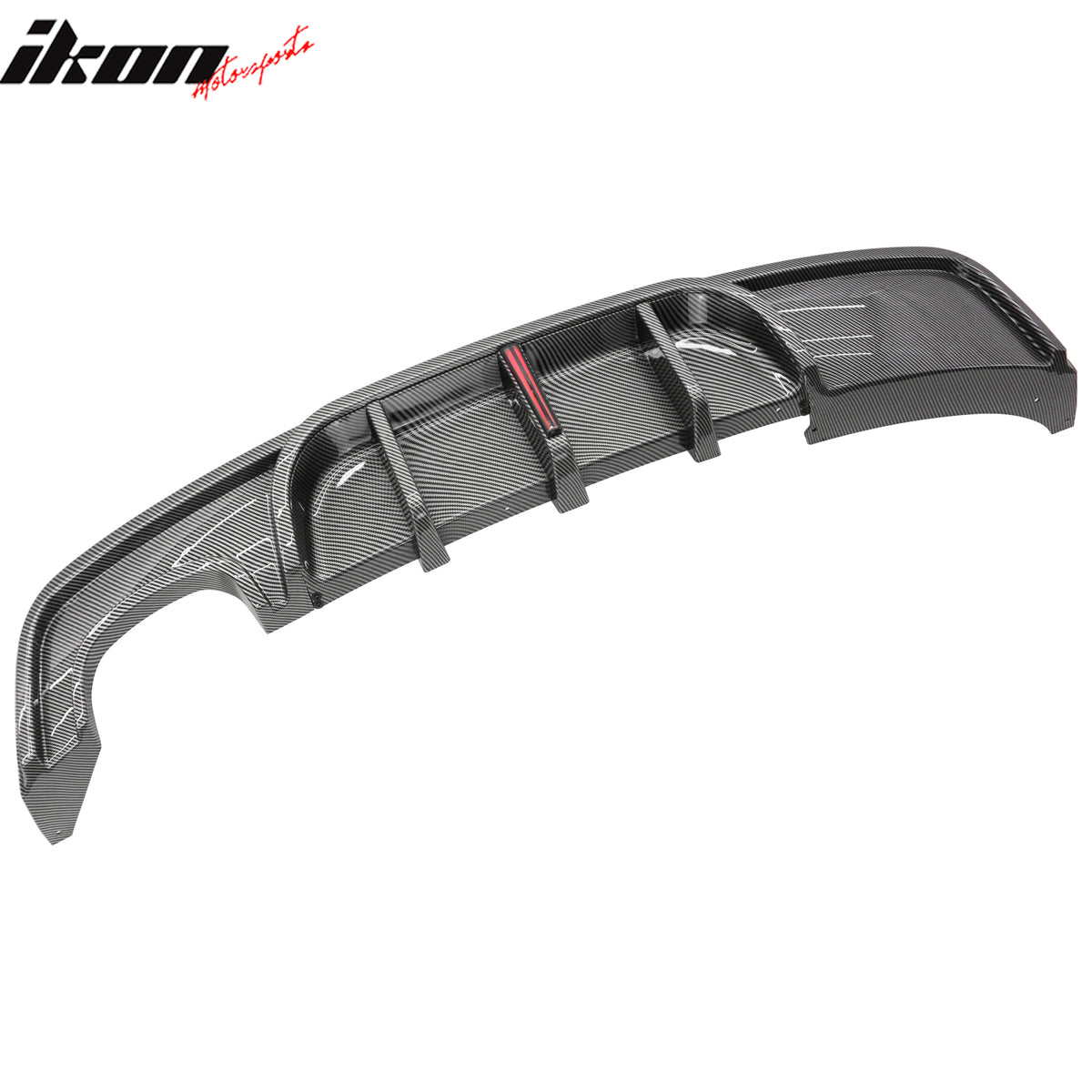 Fits 08-13 BMW E82 E88 M Performance Rear Diffuser W/ LED Carbon Fiber Print ABS