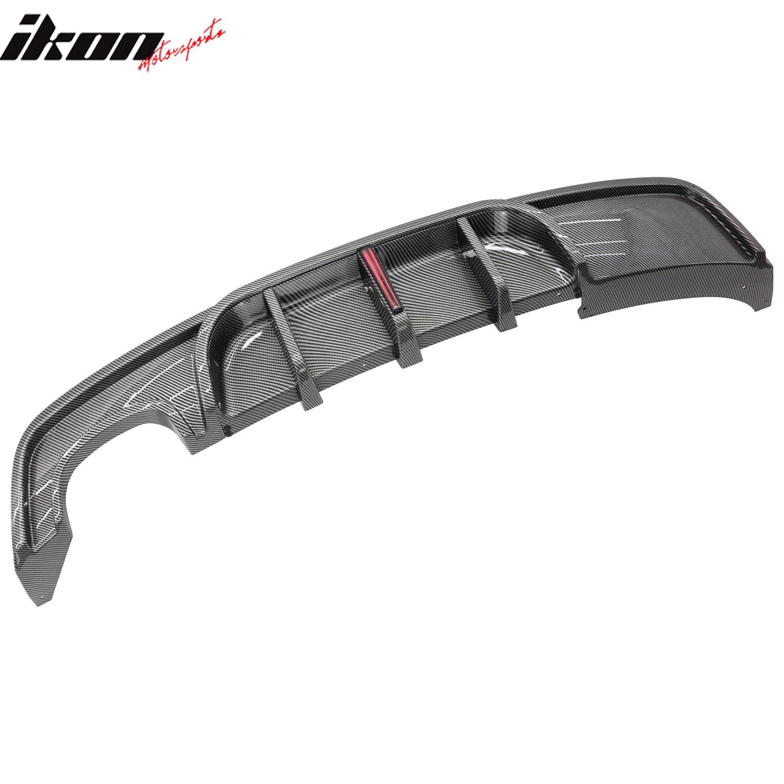Fits 08-13 BMW E82 E88 M Performance Rear Diffuser W/ LED Carbon Fiber Print ABS