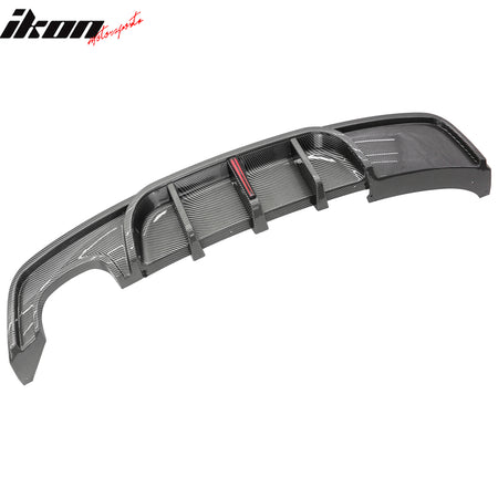 Fits 08-13 BMW E82 E88 M Performance Rear Diffuser W/ LED Carbon Fiber Print ABS