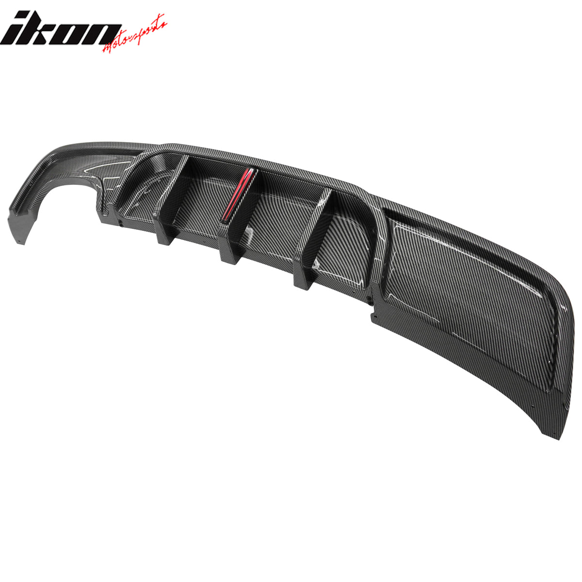 Fits 08-13 BMW E82 E88 M Performance Rear Diffuser W/ LED Carbon Fiber Print ABS