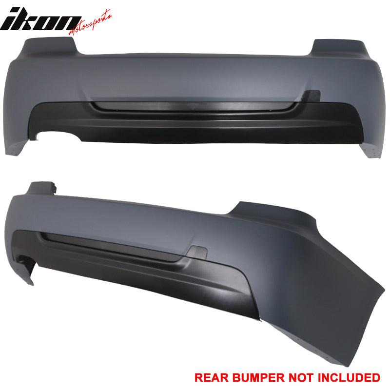 Rear Bumper Lip Diffuser Compatible With 2007-2013 BMW E92 328 Coupe Model Only, M-Tech Style Unpainted PP Air Dam Chin Diffuser Rear Bumper Lip by IKON MOTORSPORTS