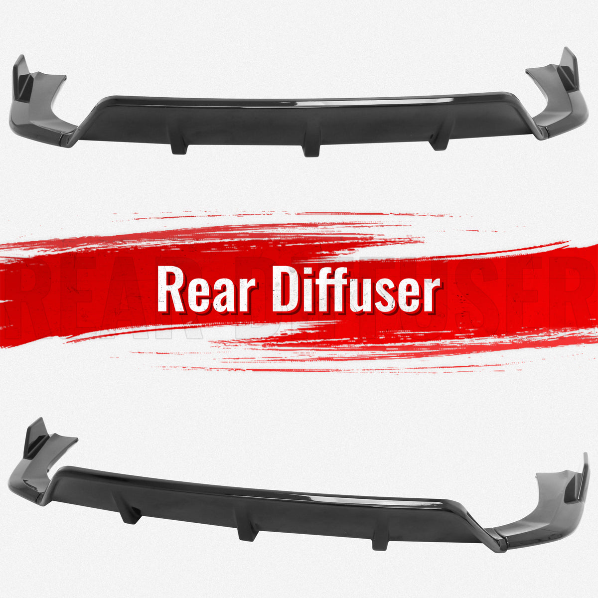 Fits 14-18 BMW F15 X5 MT M Sport Ikon Style Rear Diffuser Gloss Black ABS 3PCS