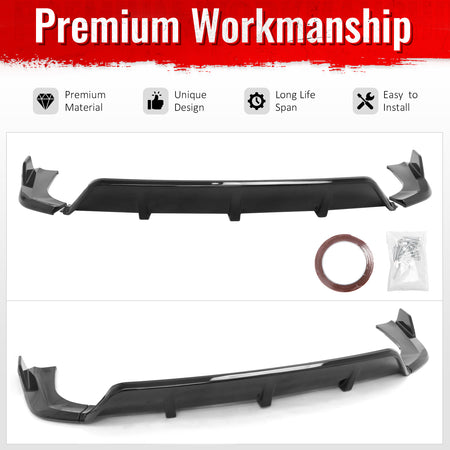 Fits 14-18 BMW F15 X5 MT M Sport Ikon Style Rear Diffuser Gloss Black ABS 3PCS