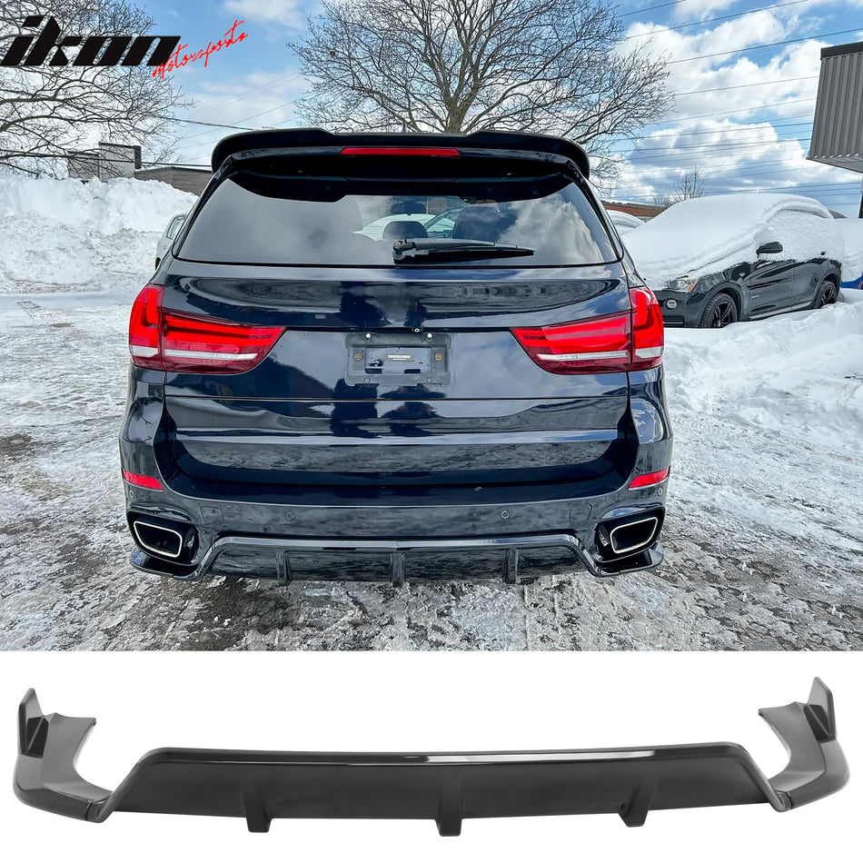 2014-2018 BMW F15 X5 MT M Sport Ikon Style Rear Bumper Diffuser Gloss Black ABS 3PCS