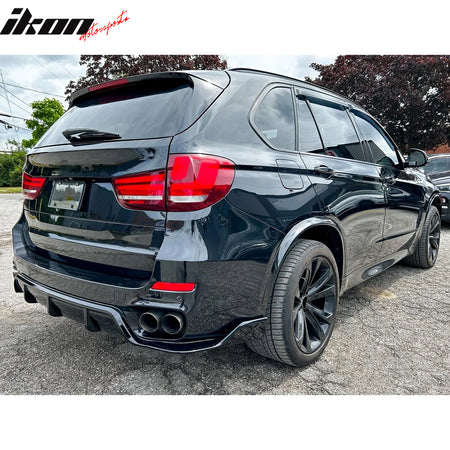 Fits 14-18 BMW F15 X5 MT M Sport Ikon Style Rear Diffuser Gloss Black ABS 3PCS