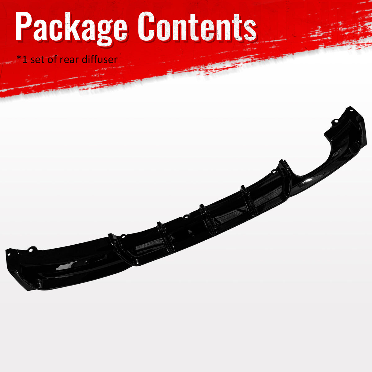 Fits 12-18 BMW 3 Series F30 F31 Gloss Black Rear Diffuser Single Side Exhaust