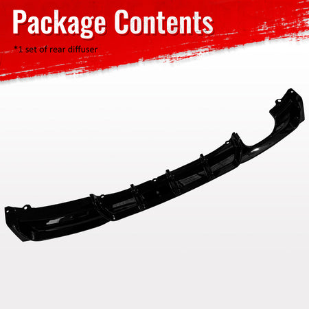 Fits 12-18 BMW 3 Series F30 F31 Gloss Black Rear Diffuser Single Side Exhaust