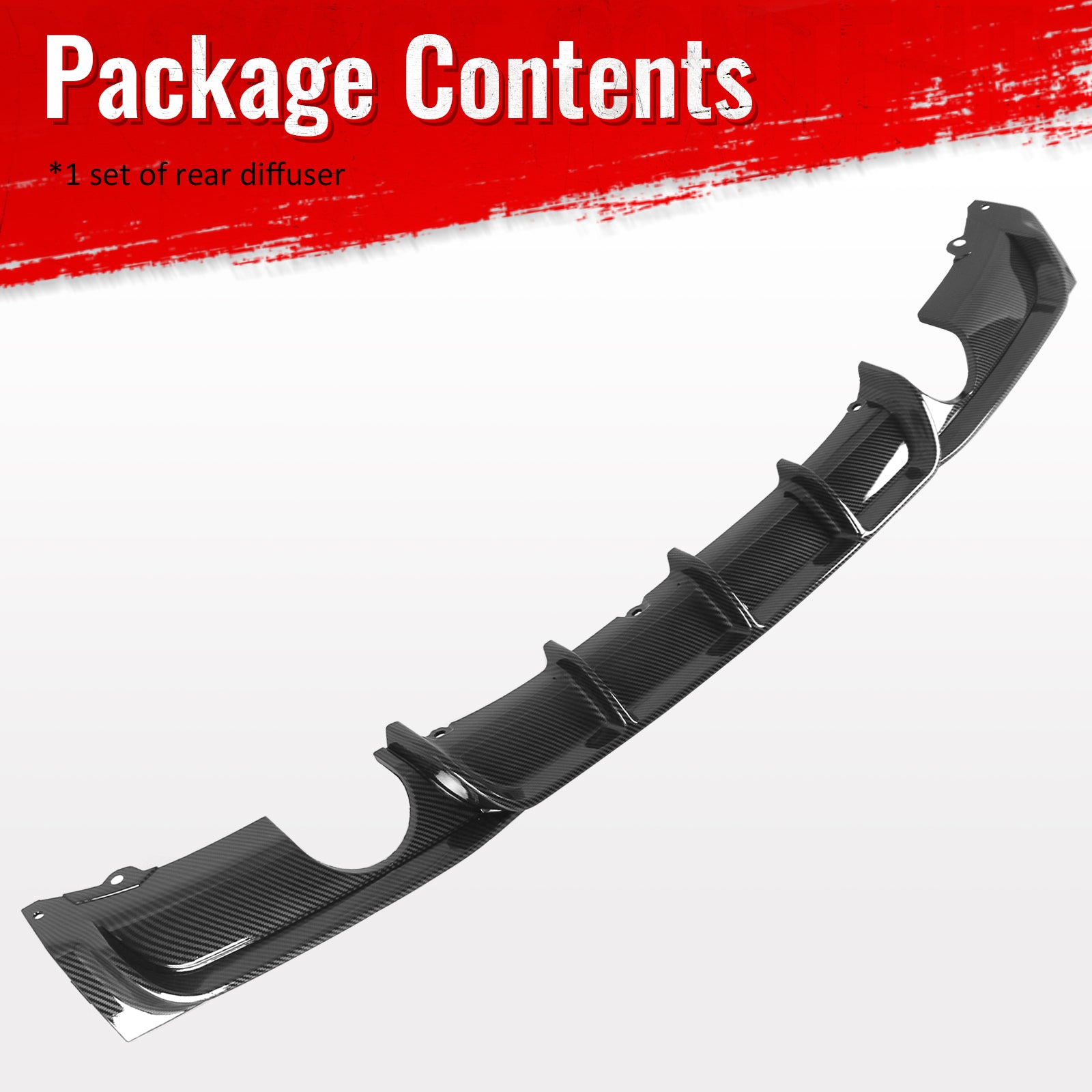 For 12-18 BMW 3 Series F30 F31 Carbon Fiber Look Rear Diffuser Dual Side Exhaust