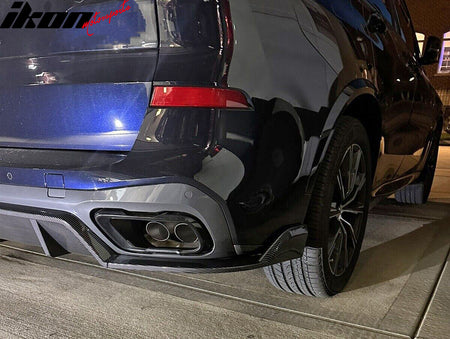 Fits 19-25 BMW G05 X5 M Sport Rear Bumper Lip Diffuser Carbon Fiber Print 3PC