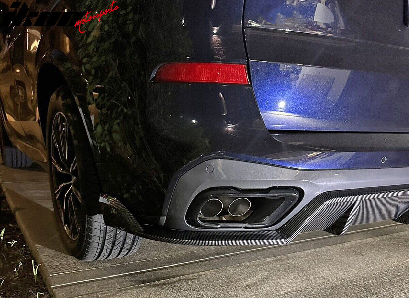 Fits 19-25 BMW G05 X5 M Sport Rear Bumper Lip Diffuser Carbon Fiber Print 3PC