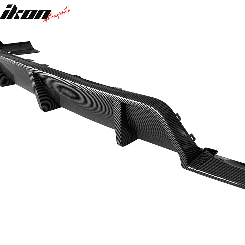 Fits 20-24 BMW G06 X6 M Sport IKON Carbon Fiber Print Rear Diffuser PP 3PCS