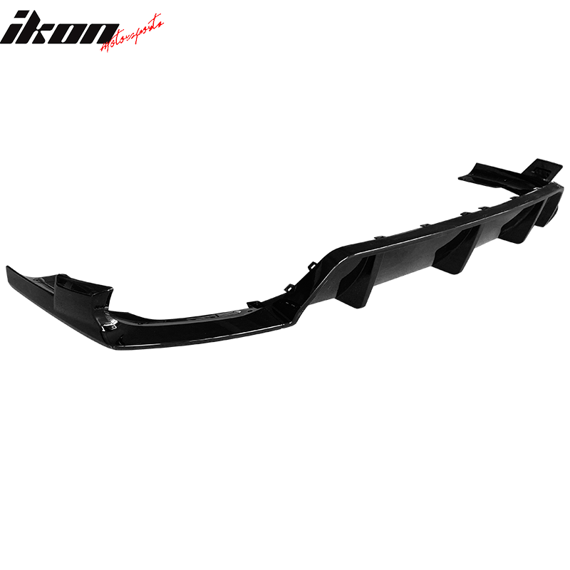 IKON MOTORSPORTS, Rear Diffuser Compatible With 2020-2024 BMW G06 X6 M Sport Only, IKON Style Gloss Black PP Rear Bumper Lower Diffuser Lip Bodykits Replacement