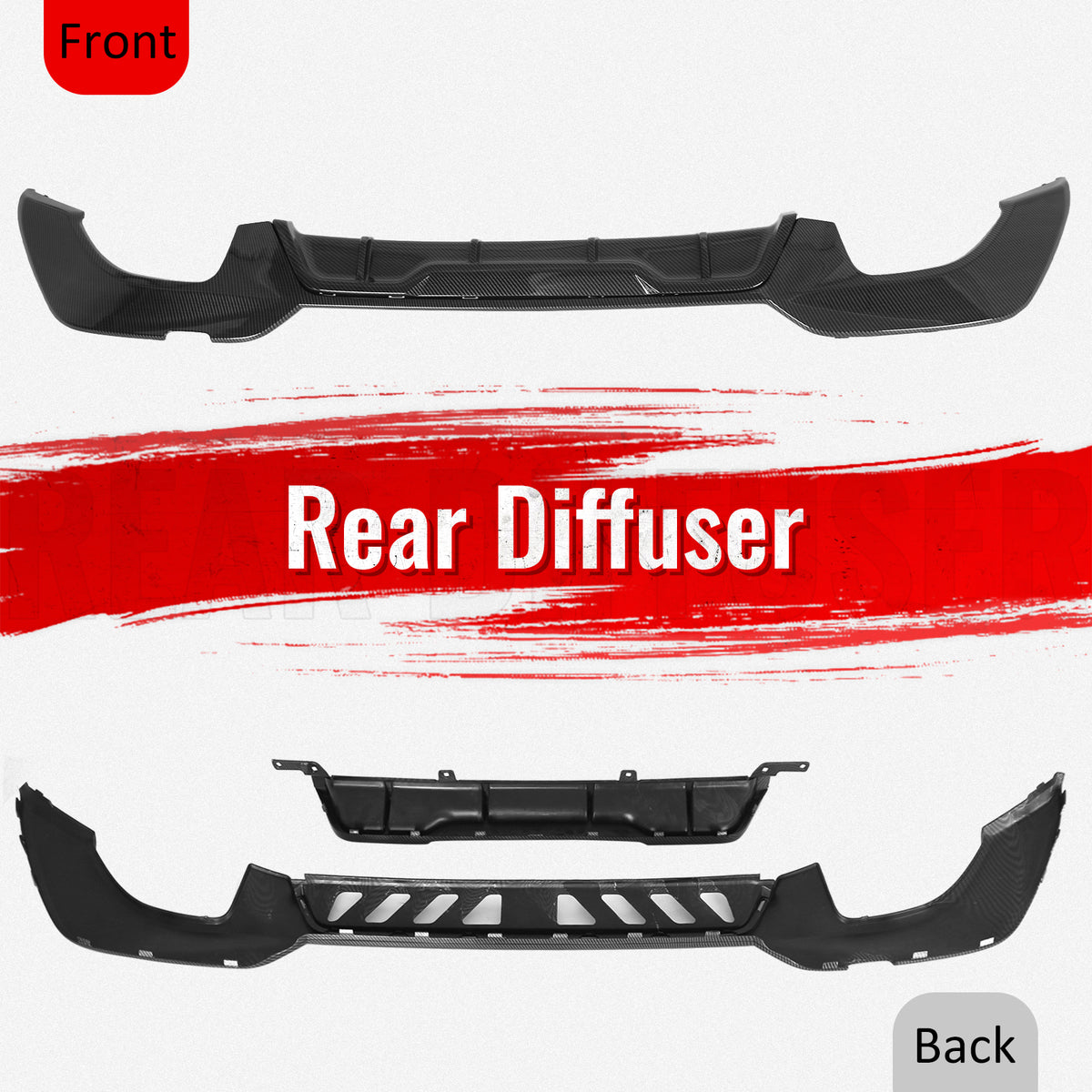 For 19-22 BMW Pre LCI G20 3 Series Carbon Fiber Print Rear Diffuser M340 Style