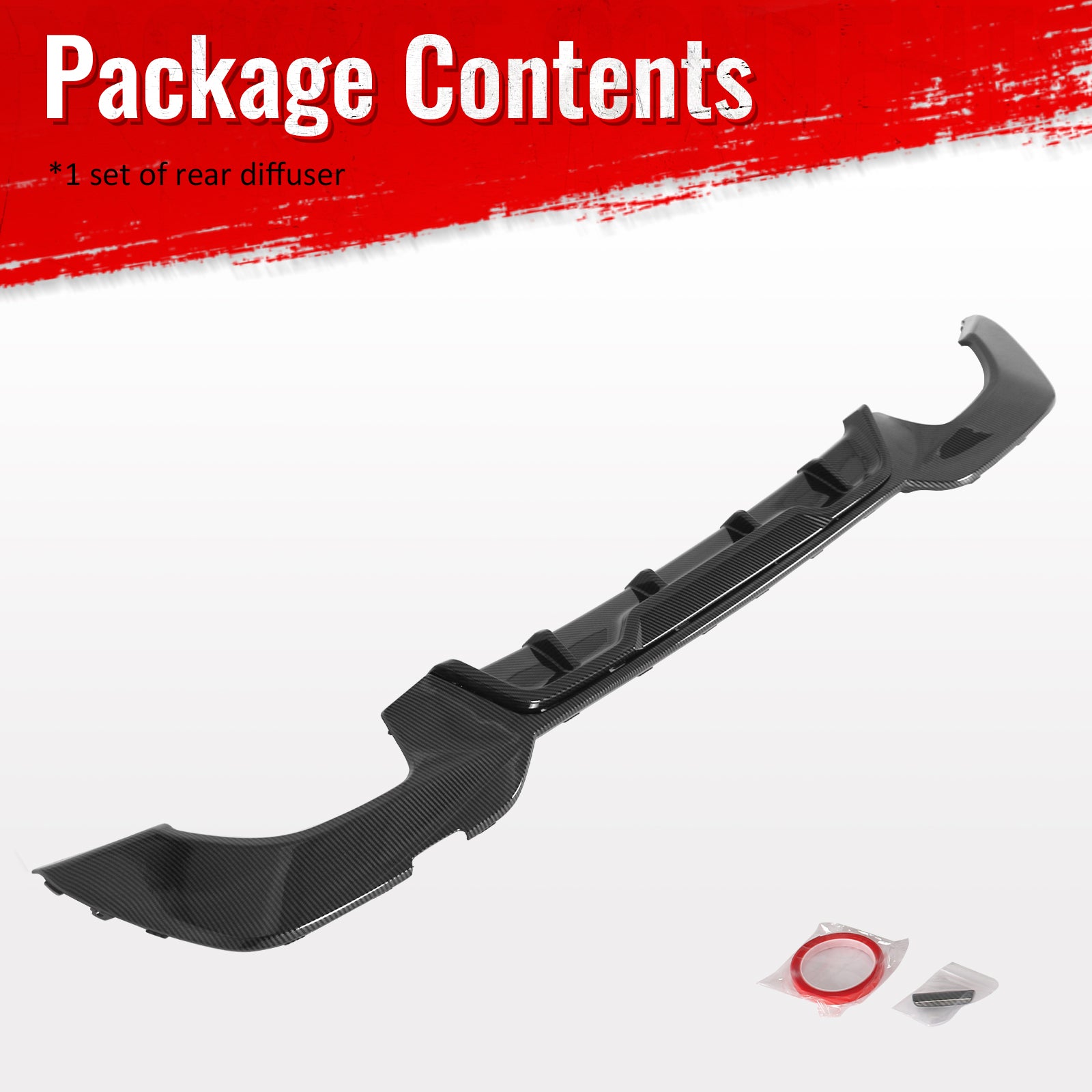 For 19-22 BMW Pre LCI G20 3 Series Carbon Fiber Print Rear Diffuser M340 Style
